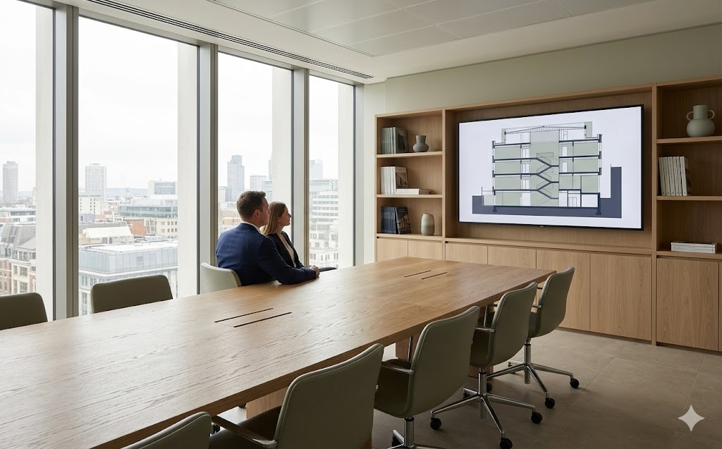 Education and training space inside a modern professional office