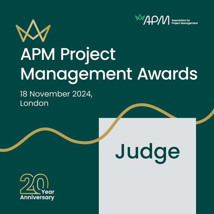 APM Project Management Awards 2024 Judge card. 18 November 2024, London. 20-year anniversary edition.