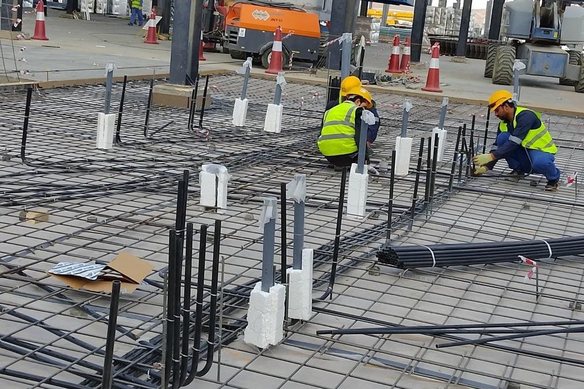 TEMCO petrochemical plant construction, steel rebar reinforcement and groundworks